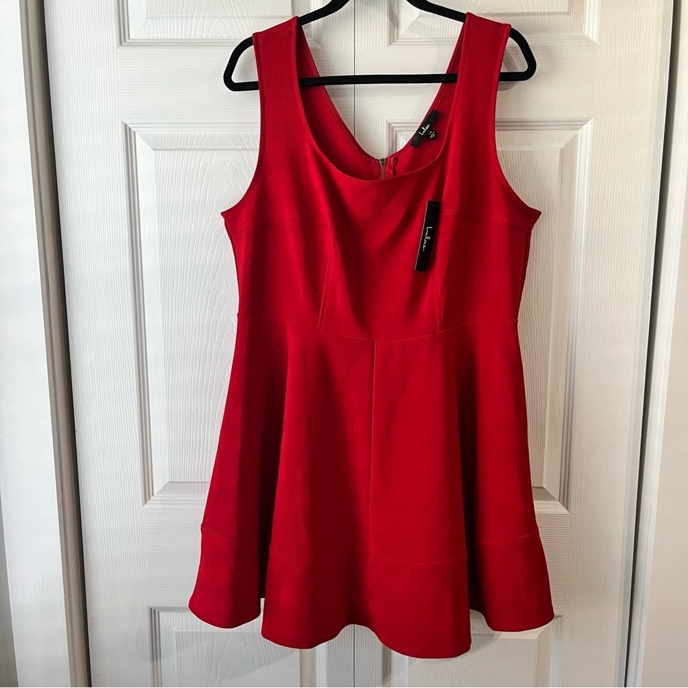 COPY - NWT Lulus Fit & Flare Dress Red Back Zip Size 2X